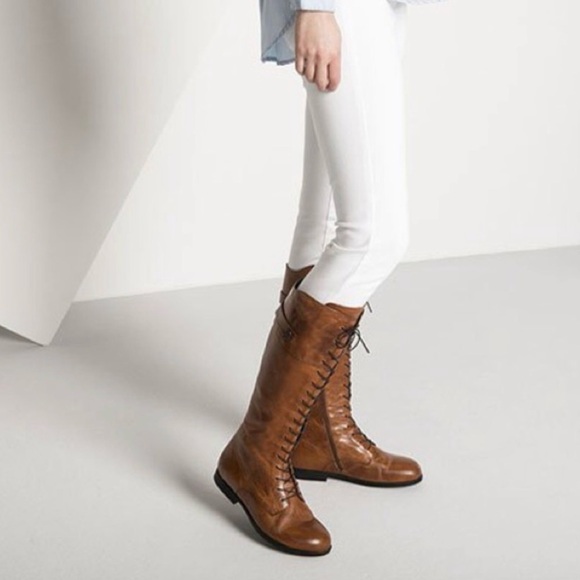 41N Birkenstock Longford Tall Lace-Up Riding Boots - Dark Brown - Picture 13 of 16